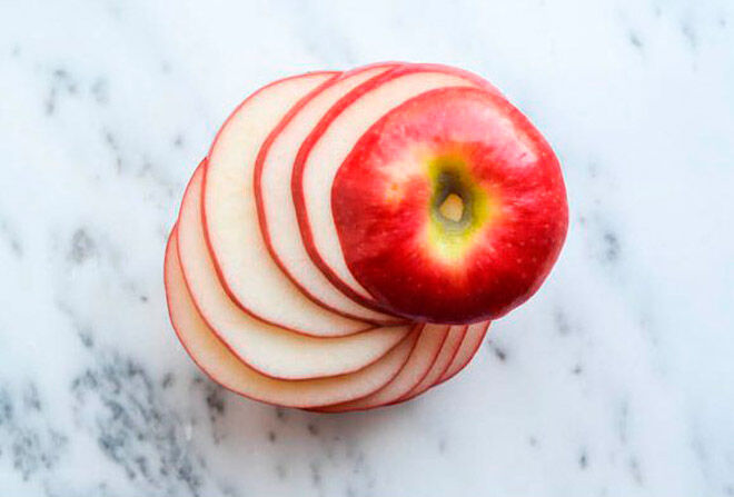 sliced apple toddler fruit eat