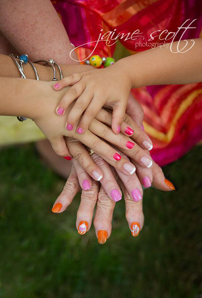 hands generation family photo