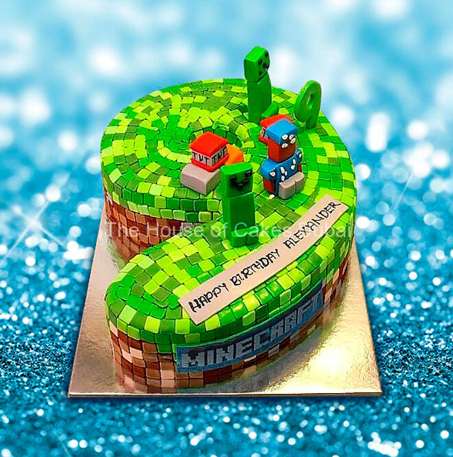 minecraft number cake kids