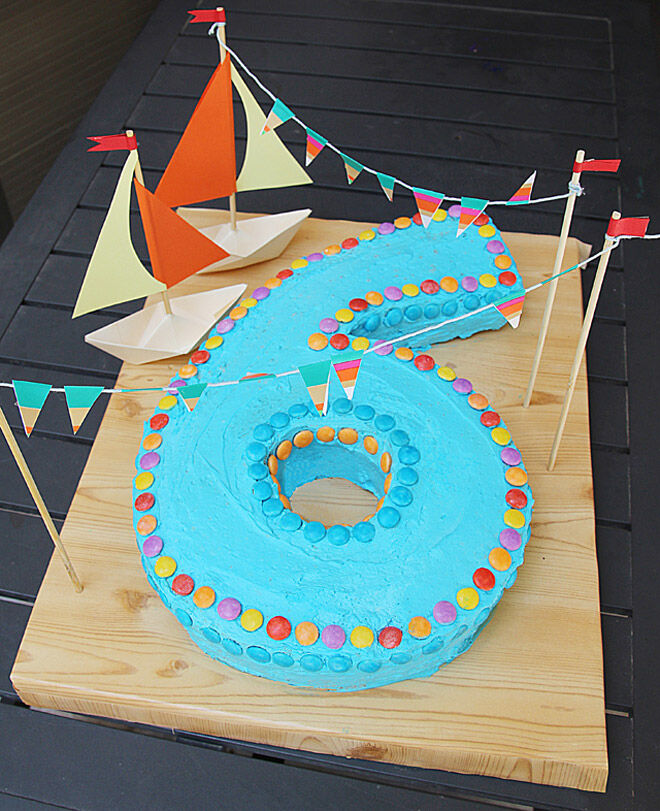 sailboat number cake kids