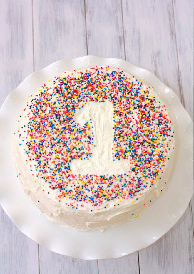 sprinkles baby number cake