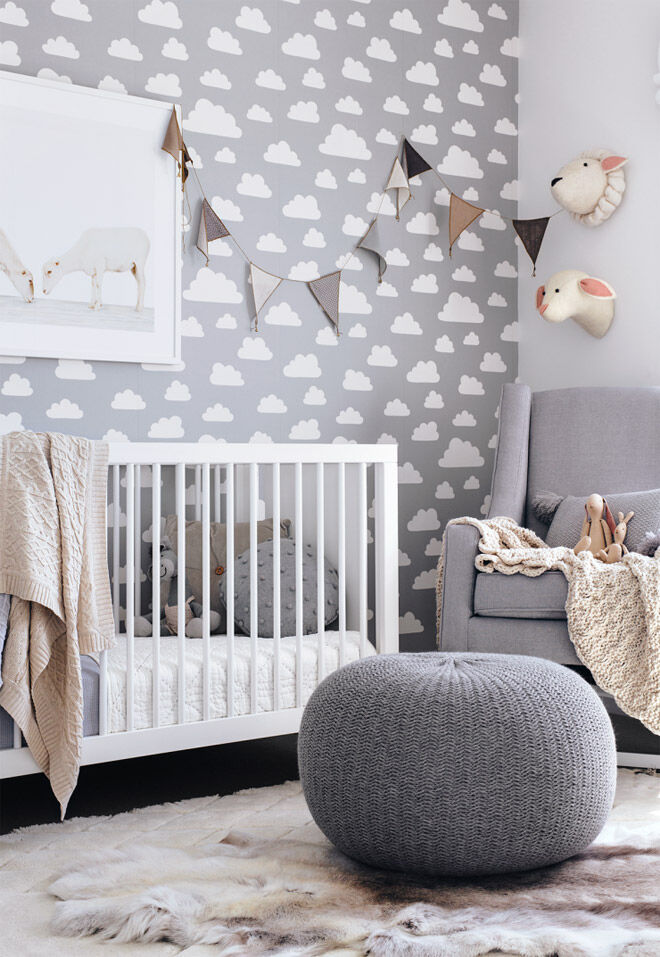 Use soft textures to create a calm and tranquil nursery