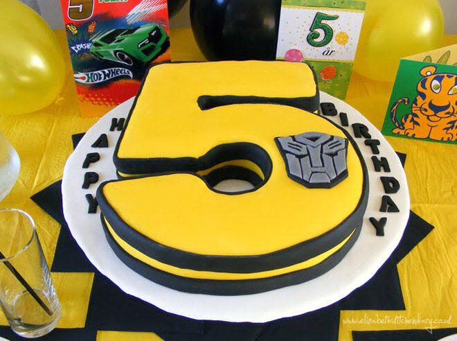 transformers number cake kids