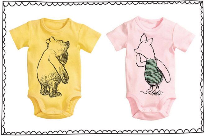 Winnie the Pooh and piglet onesies