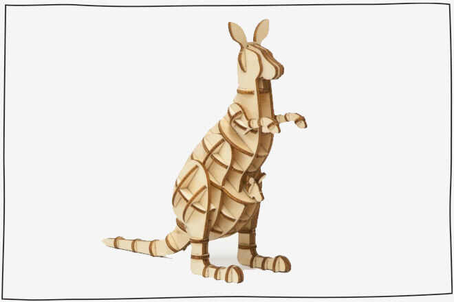kigumi wooden puzzle kangaroo