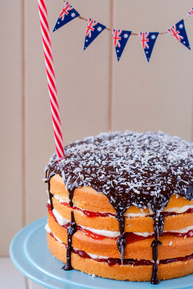 lamington cake australia day recipe