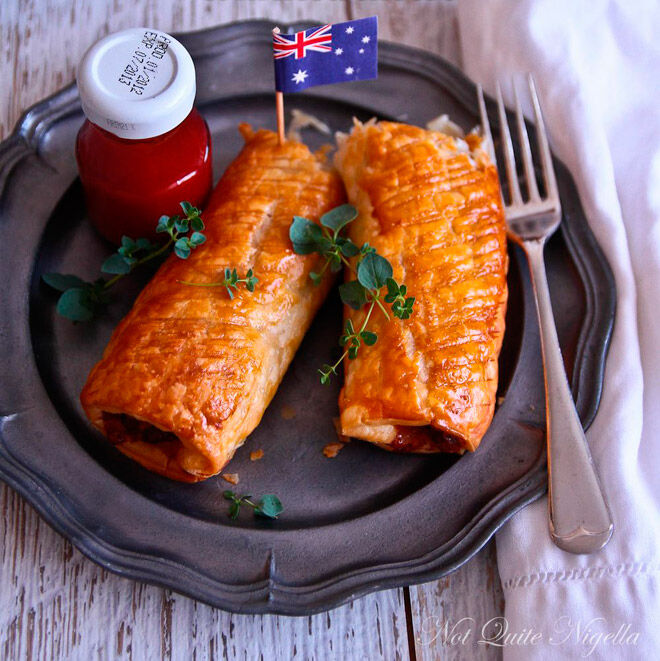 vegemite cheese sausage roll australia day recipe