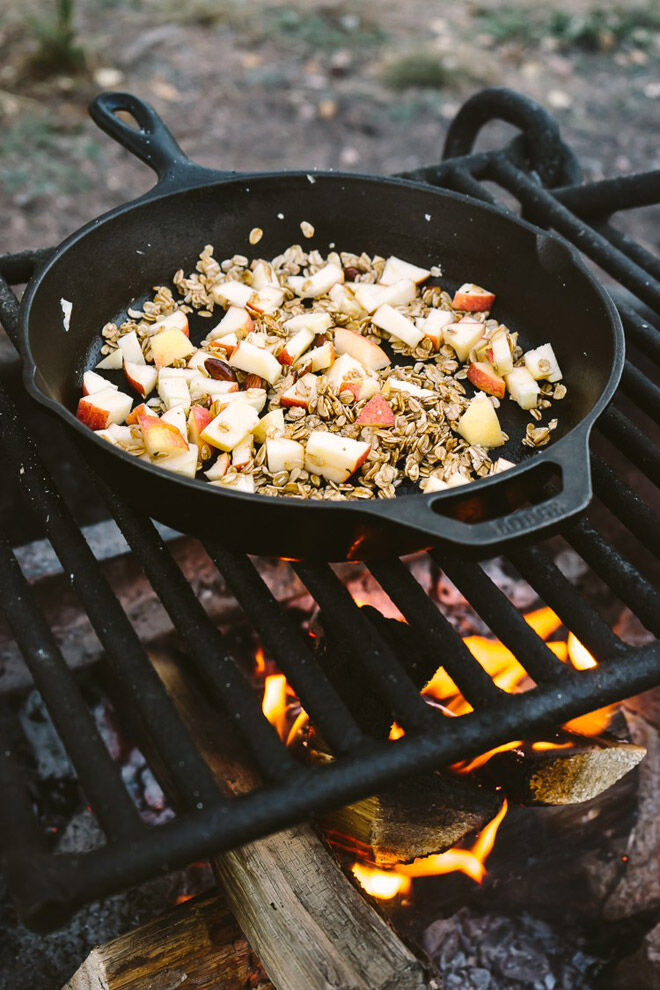 campfire apple crisp camping food kids