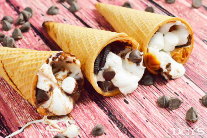 toasted icecream cones kids camping food