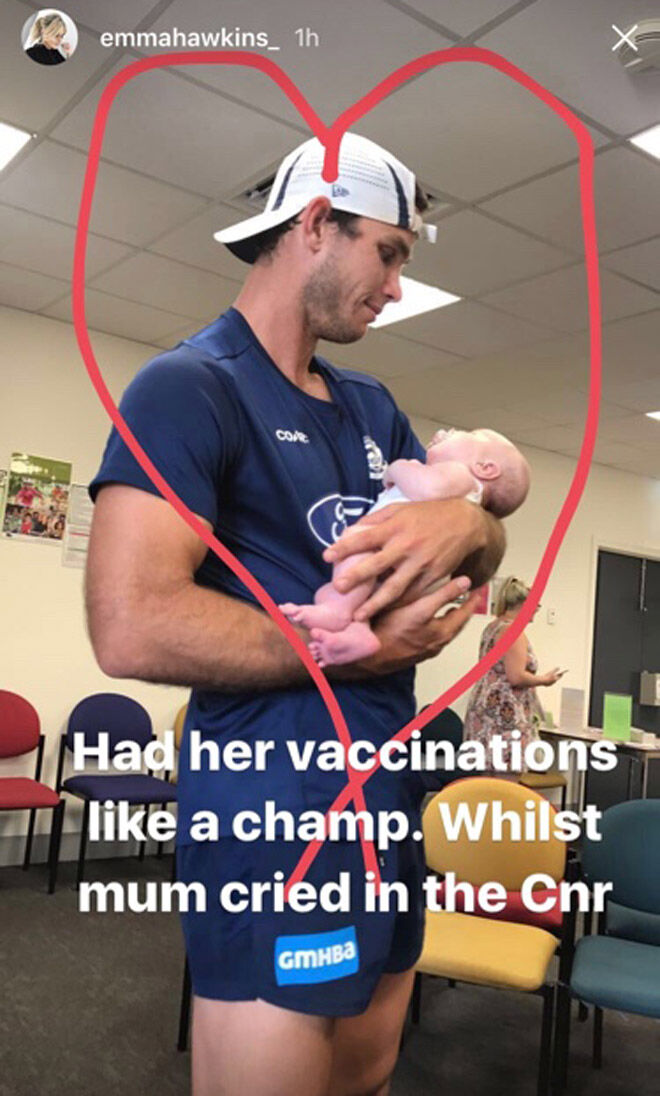 emma hawkins baby vaccination celebrity mum