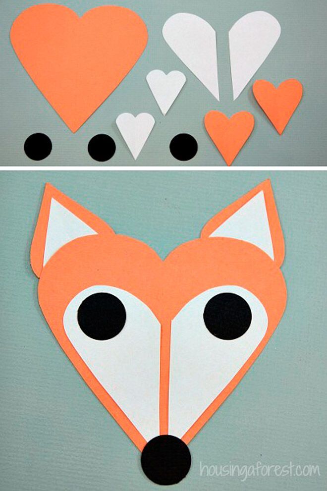 valentines day fox heart