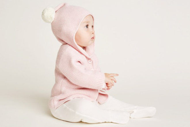 Wilson and Frenchy knitted pom-pom baby jacket