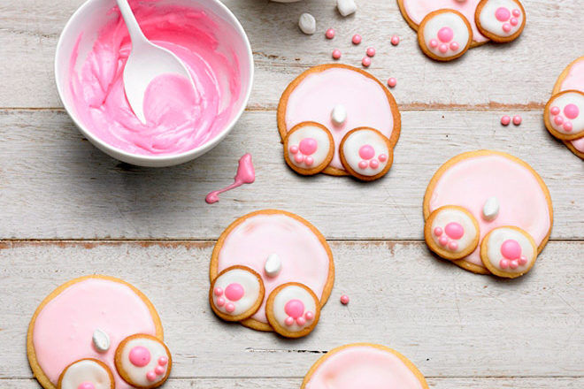 bunny butt easter cookies