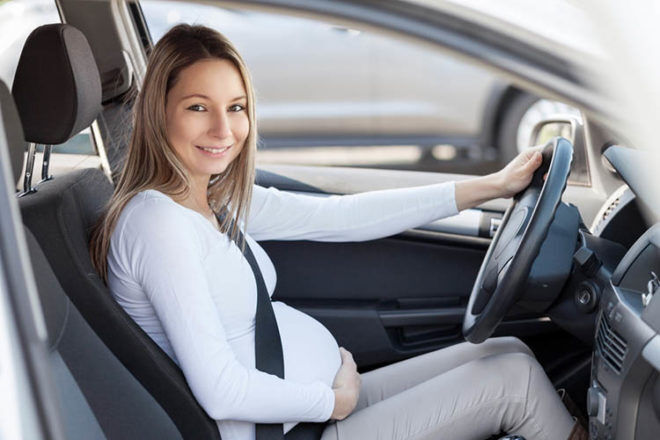 Pregnant mum driving