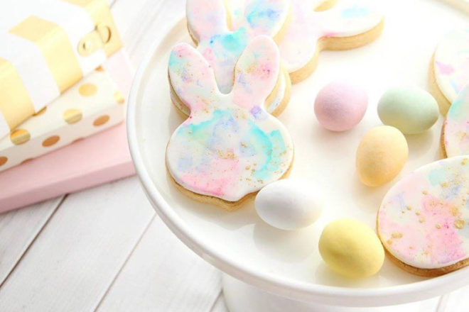 tasteetreats4u watercolour rabbit easter cookies