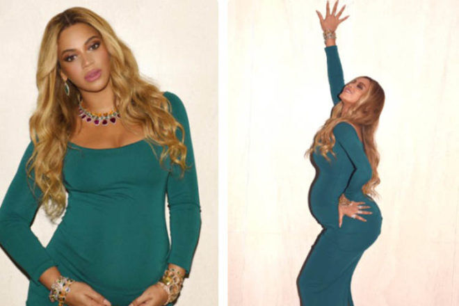 Beyonce maternity style Oscars dress