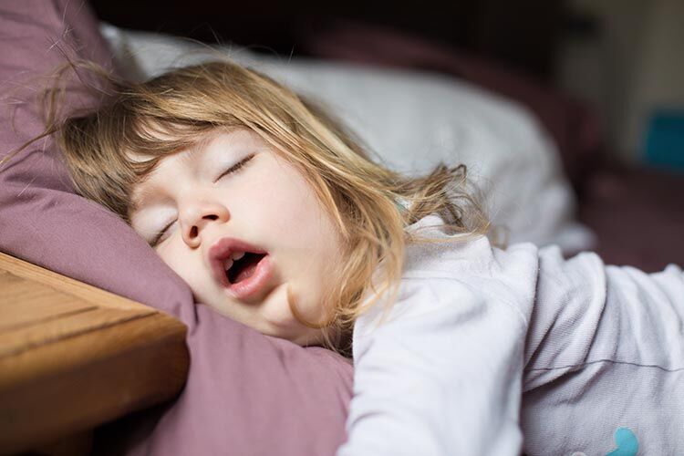 snoring children child asleep mouth open