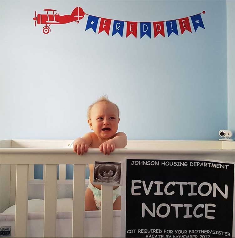 pregnancy announcement ideas eviction notice