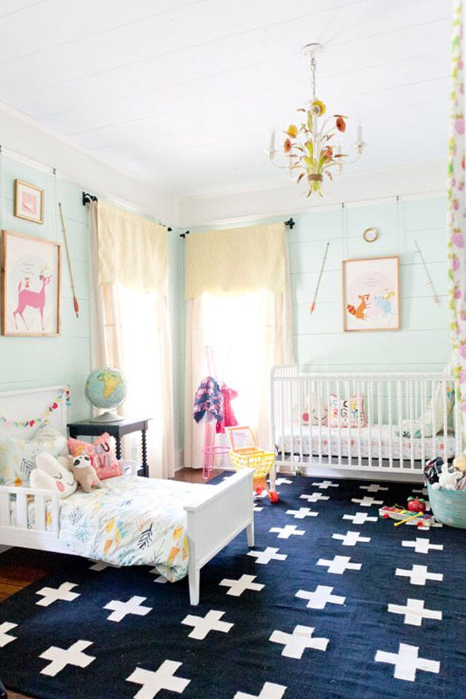 Shared bedroom with baby and toddler