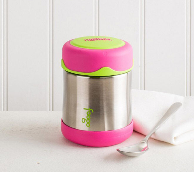 pink small thermos school lunch