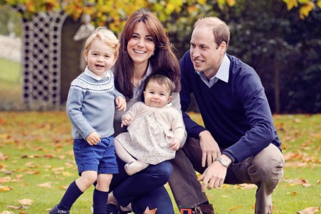 Royal famiuly Duke and Duchess of Cambridge with Princess Charlotte and Prince George