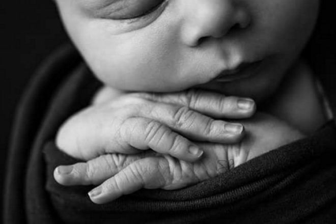 Sherrie B Photography black and white baby hands