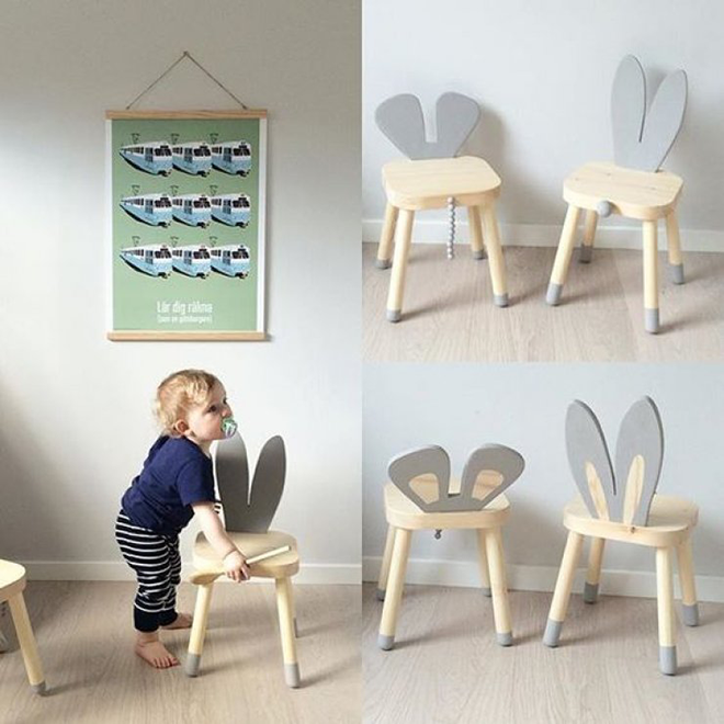 IKEA stool hack animal faces