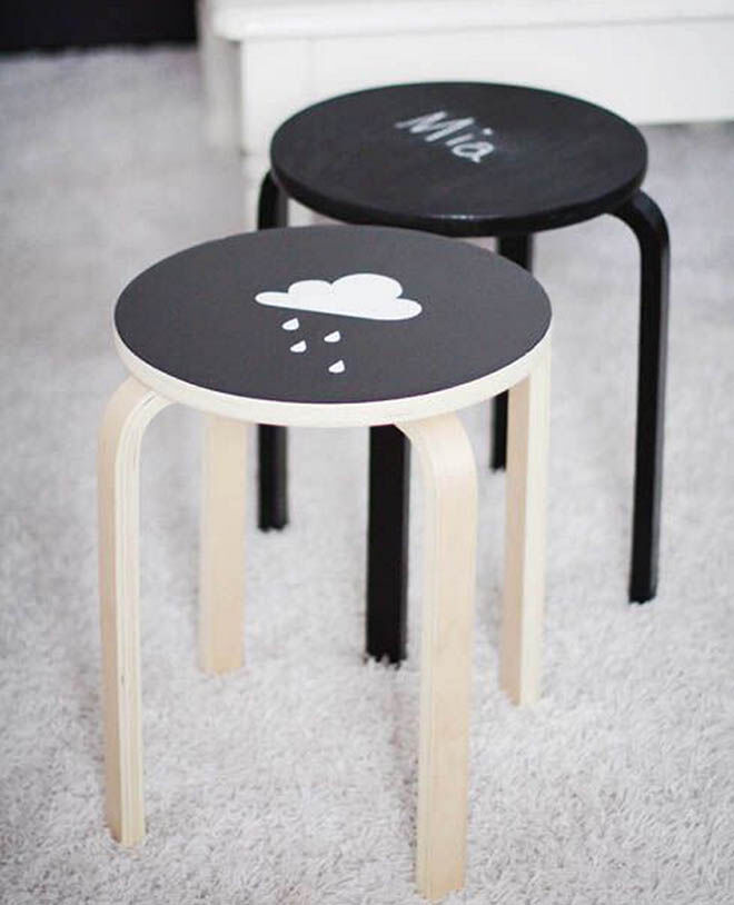 IKEA stool hack chalk paint