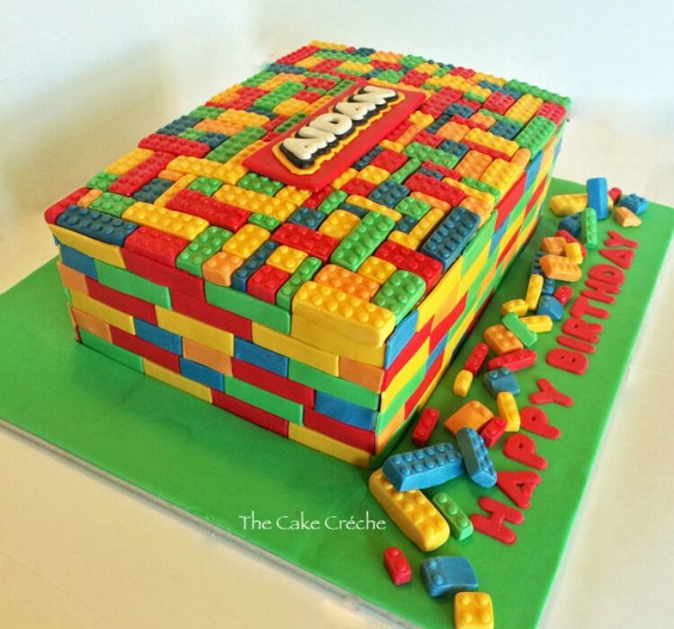 Lego brick cake