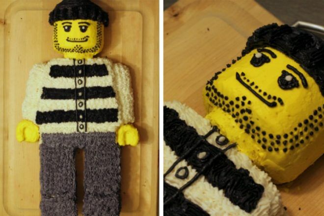 Lego cake from slab 