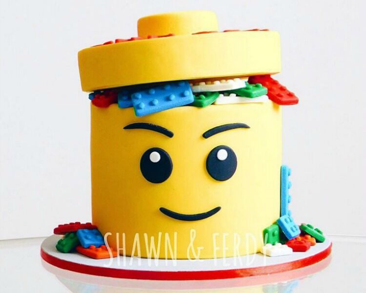 Lego man birthday cake