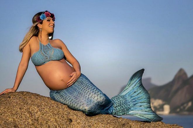 Pregnant woman as mermaid pregnancy photo ideas