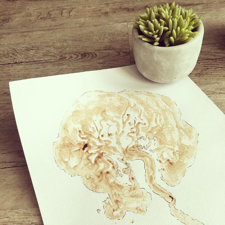 Placenta tree of life art on timber desk