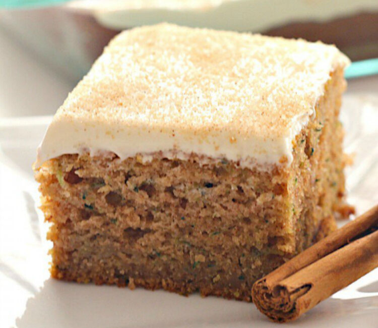 cinnamon and zucchini cake with cream cheese frosting by Six Sister’s Stuff