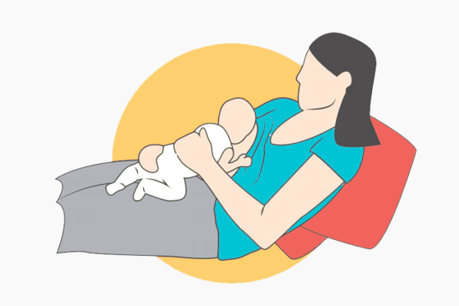 Lieback Breastfeeding Position