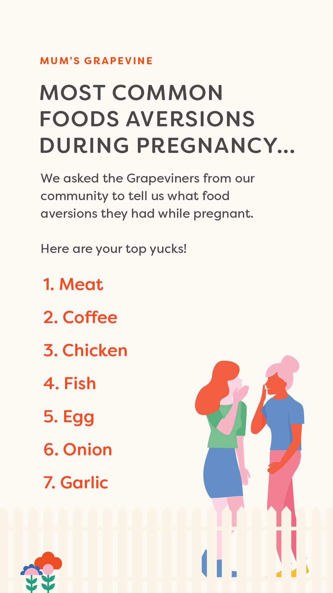 List of foods pregnant women have an aversion to