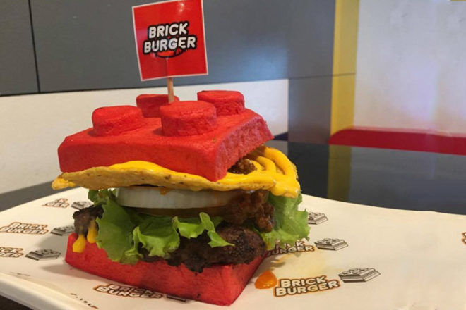 Lego brick burger