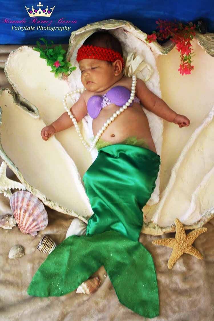 Disney princess baby photo shoot The Little Mermaid Ariel