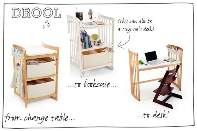 Stokke Care Changing Table converts to bookcase and desk