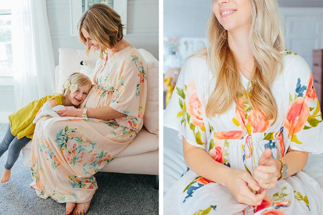 Maternity Labour Matching Nightdress Or Dressing Gown In ... | Happy Mama |  SilkFred US