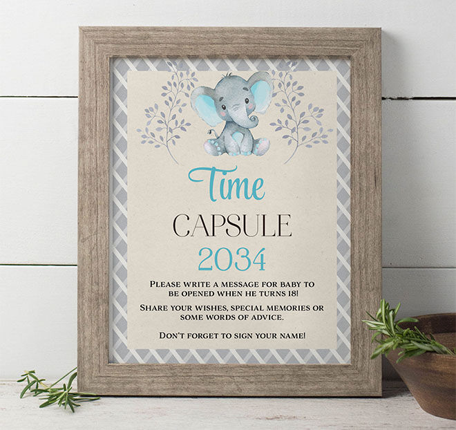 Baby shower time capsule