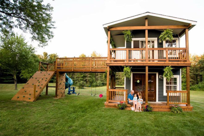 This double-storey, dad-built cubby house will blow your mind!