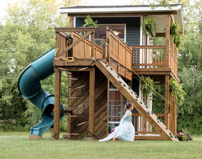 This double-storey, dad-built cubby house will blow your mind!