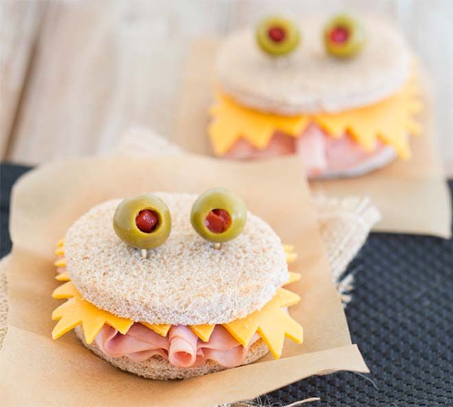 spooktacular Halloween lunch box snacks for creepy kids monster sandwiches