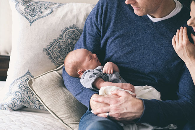 newborn and dad