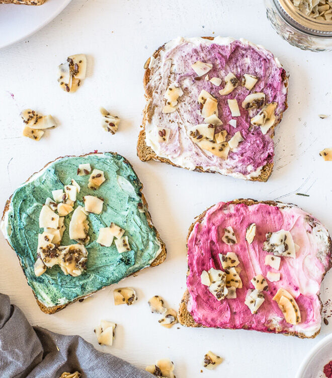 cream cheese toast for unicorn food lovers