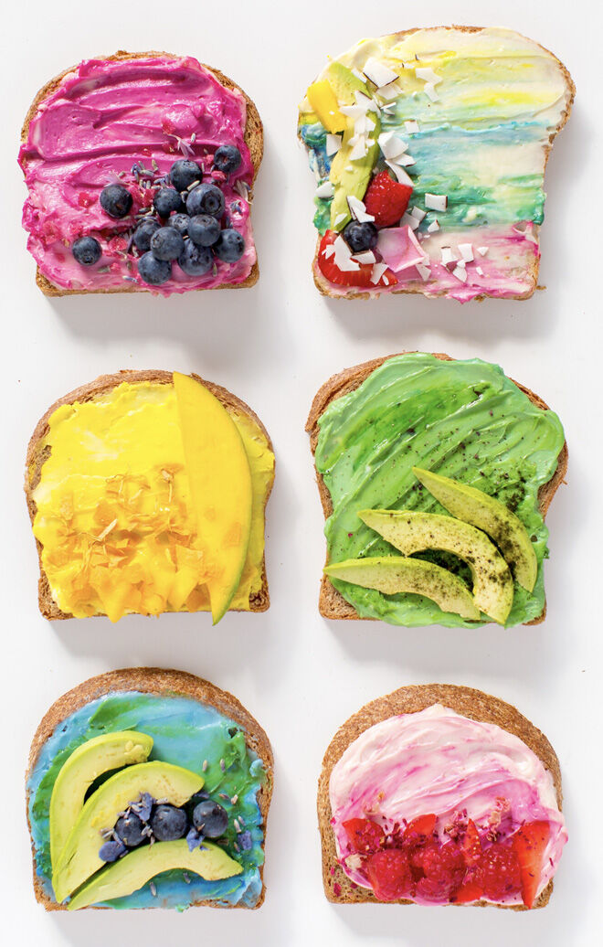 mouthwatering unicorn inspired breakfast toast