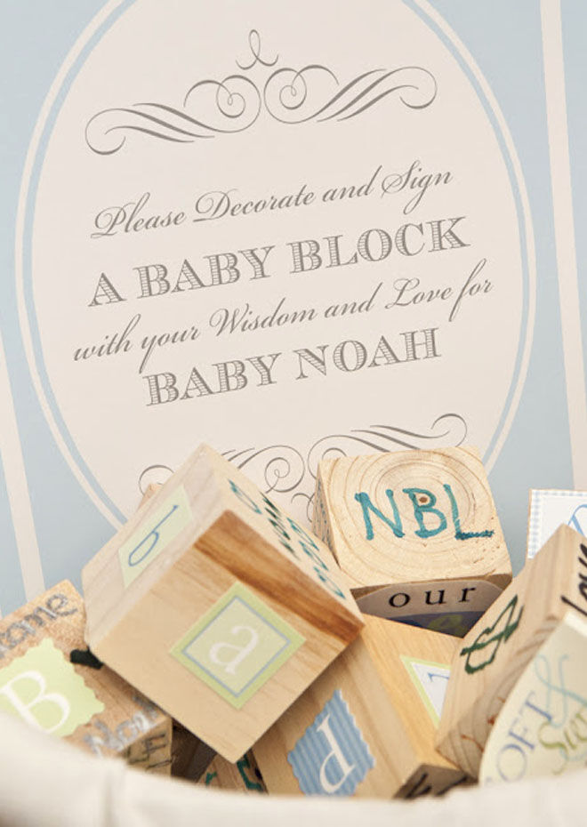 Baby blocks baby shower guest book