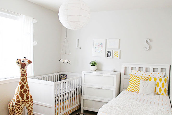 Baby And Toddler Shared Bedrooms, Grey Toddler Bed And Dresser