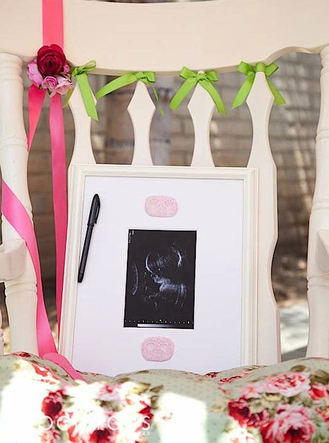 Ultrasound signing baby shower guest book